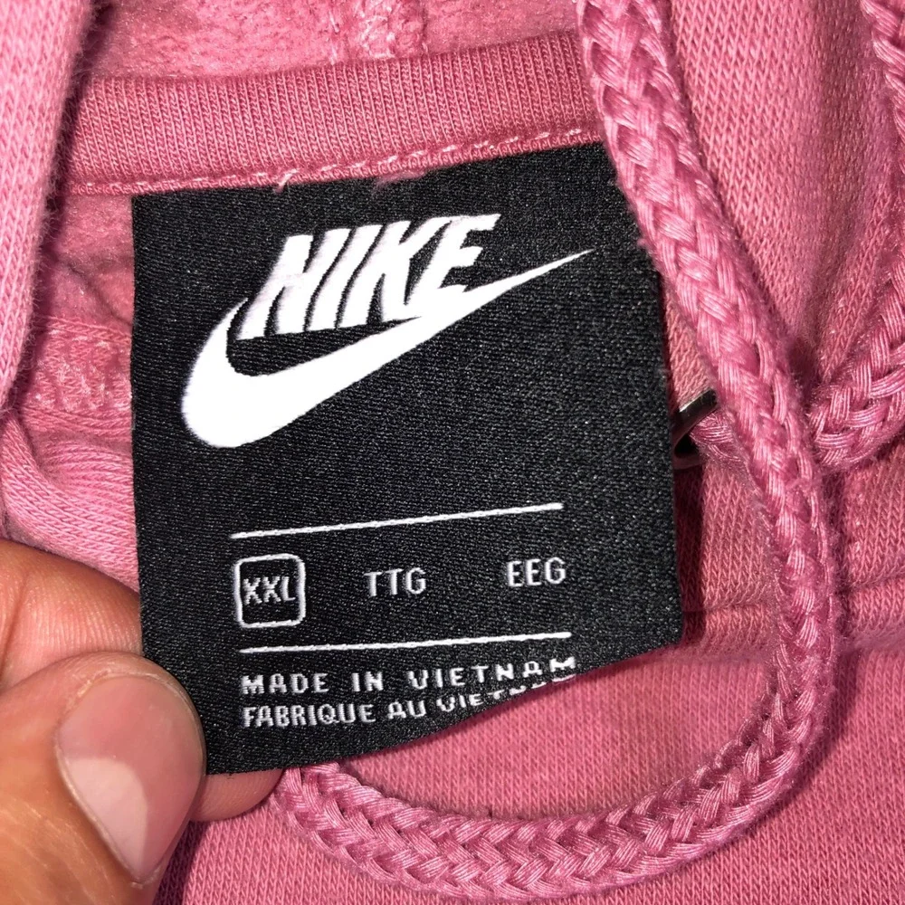 Nike Sportswear Logo Hoodie XXL Mauve Pink Orange Puff Print Pullover Womens